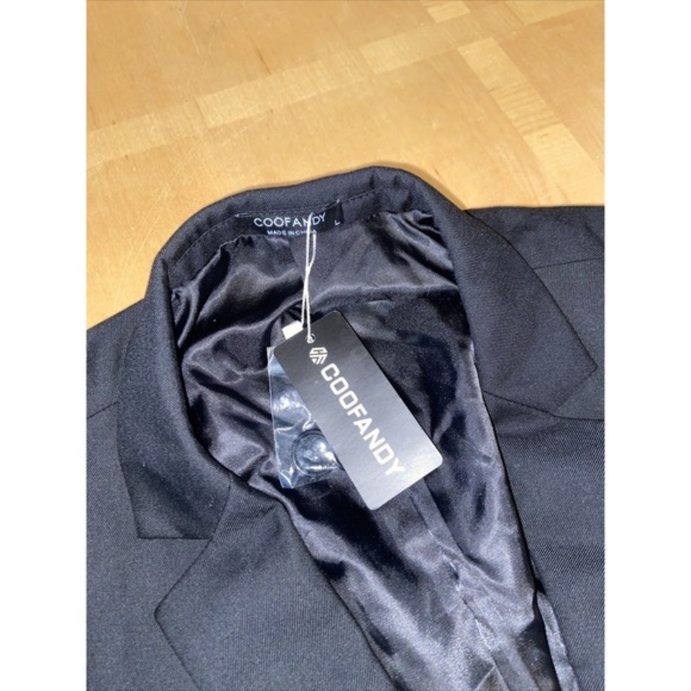 Coofandy Men's Blazer Suit Jacket Large | Black Sports Coat Formal Wear - Picture 3 of 4